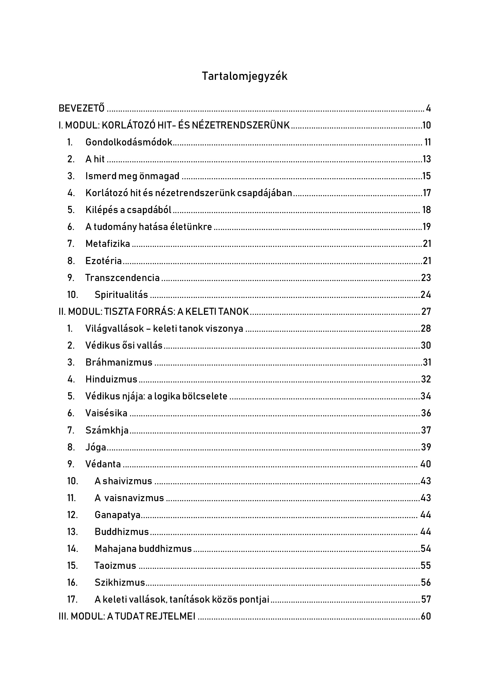 Tartalomjegyzék 1. oldal